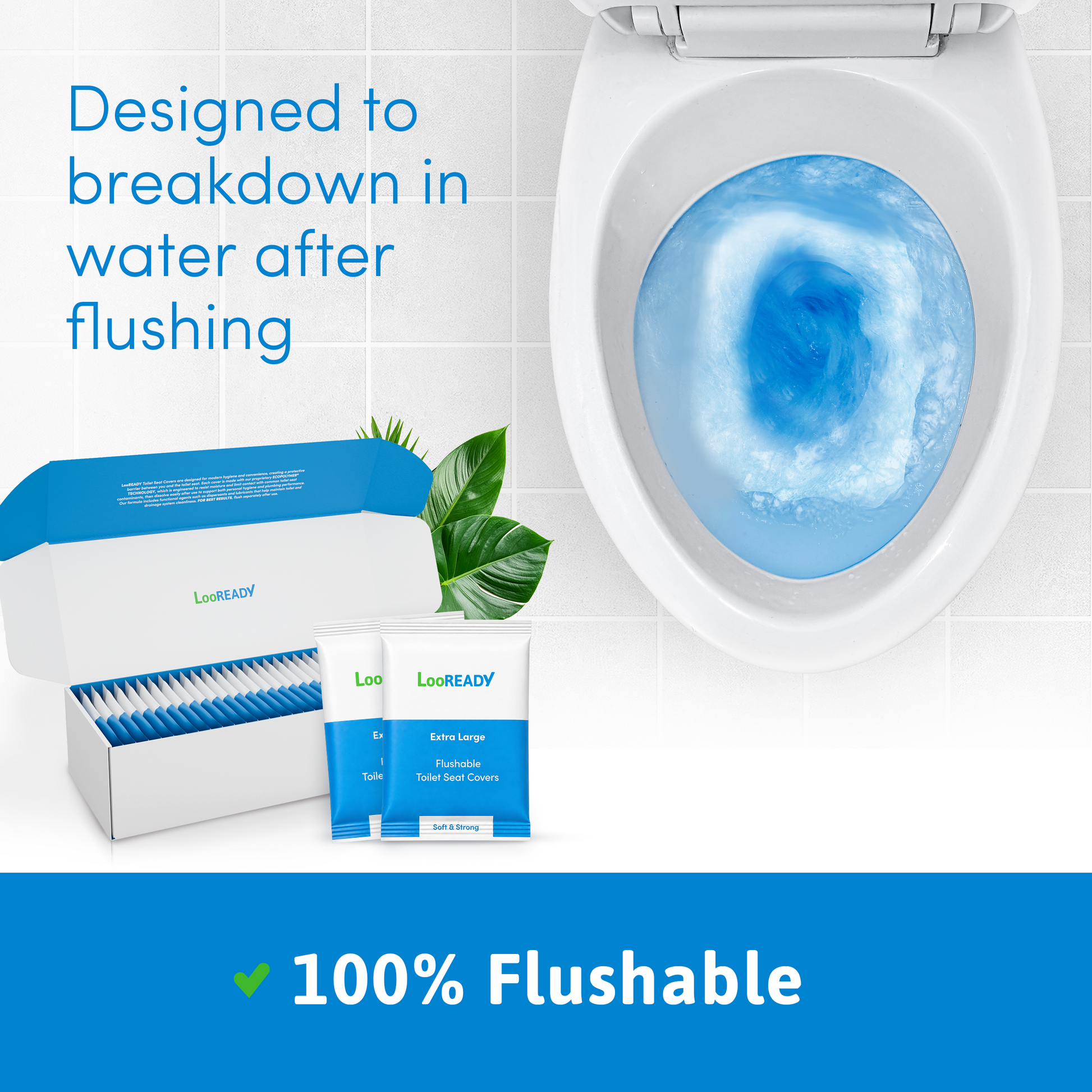 LooREADY Extra Large Toilet Seat Cover – 100% Flushable