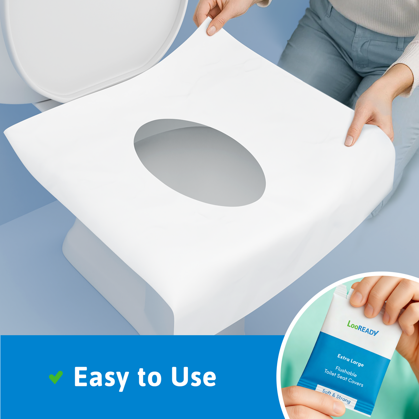 LooREADY Extra Large Toilet Seat Cover – Easy to Use