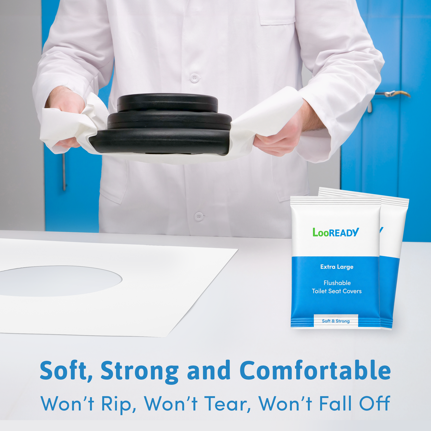 LooREADY Extra Large Toilet Seat Cover – Soft & Strong