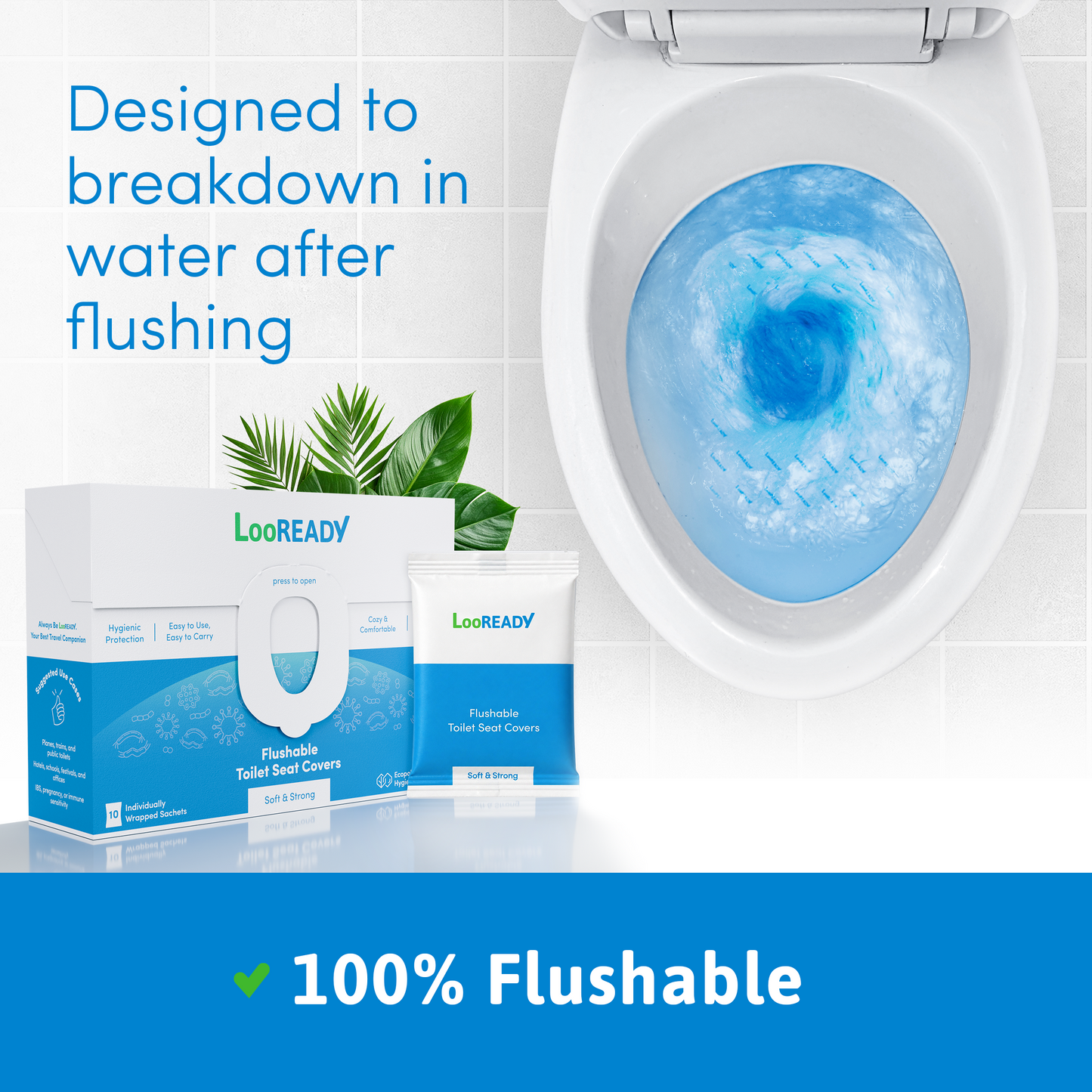 LooREADY Regular Toilet Seat Cover – 100% Flushable